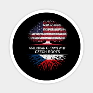 American Grown with Czech Roots USA Flag Magnet